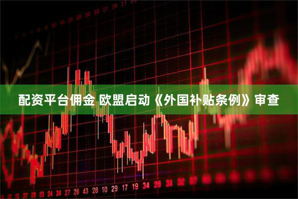 配资平台佣金 欧盟启动《外国补贴条例》审查