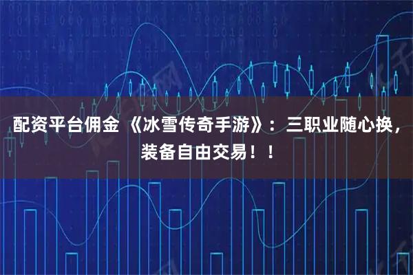 配资平台佣金 《冰雪传奇手游》：三职业随心换，装备自由交易！！